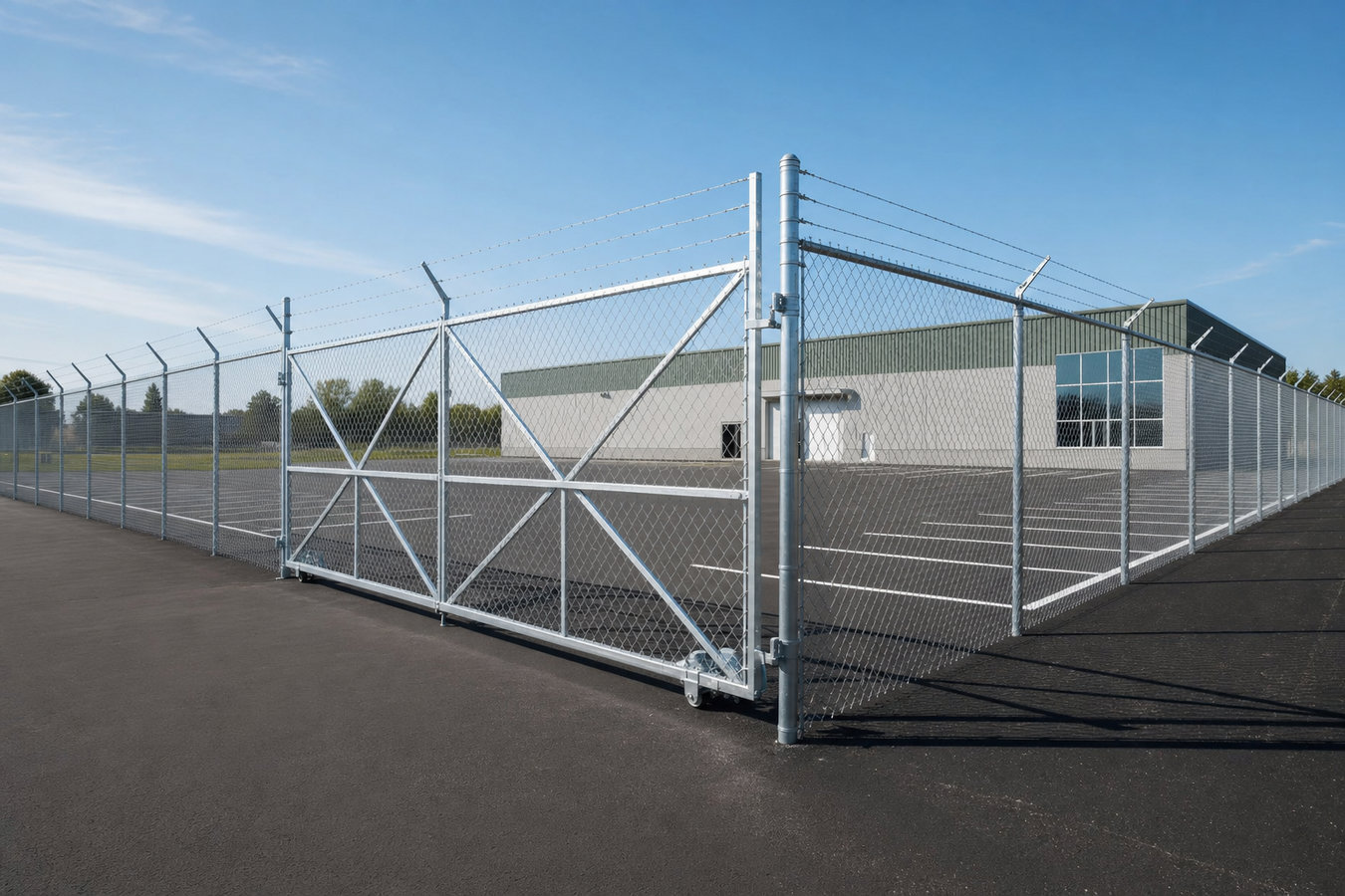 Commercial fence installation