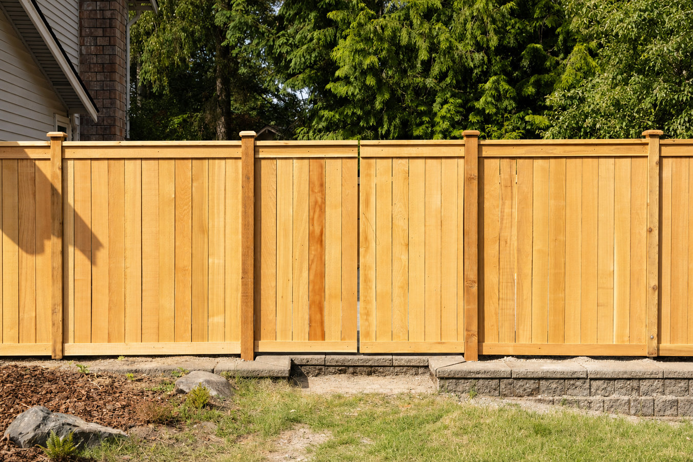 Wood fence installation